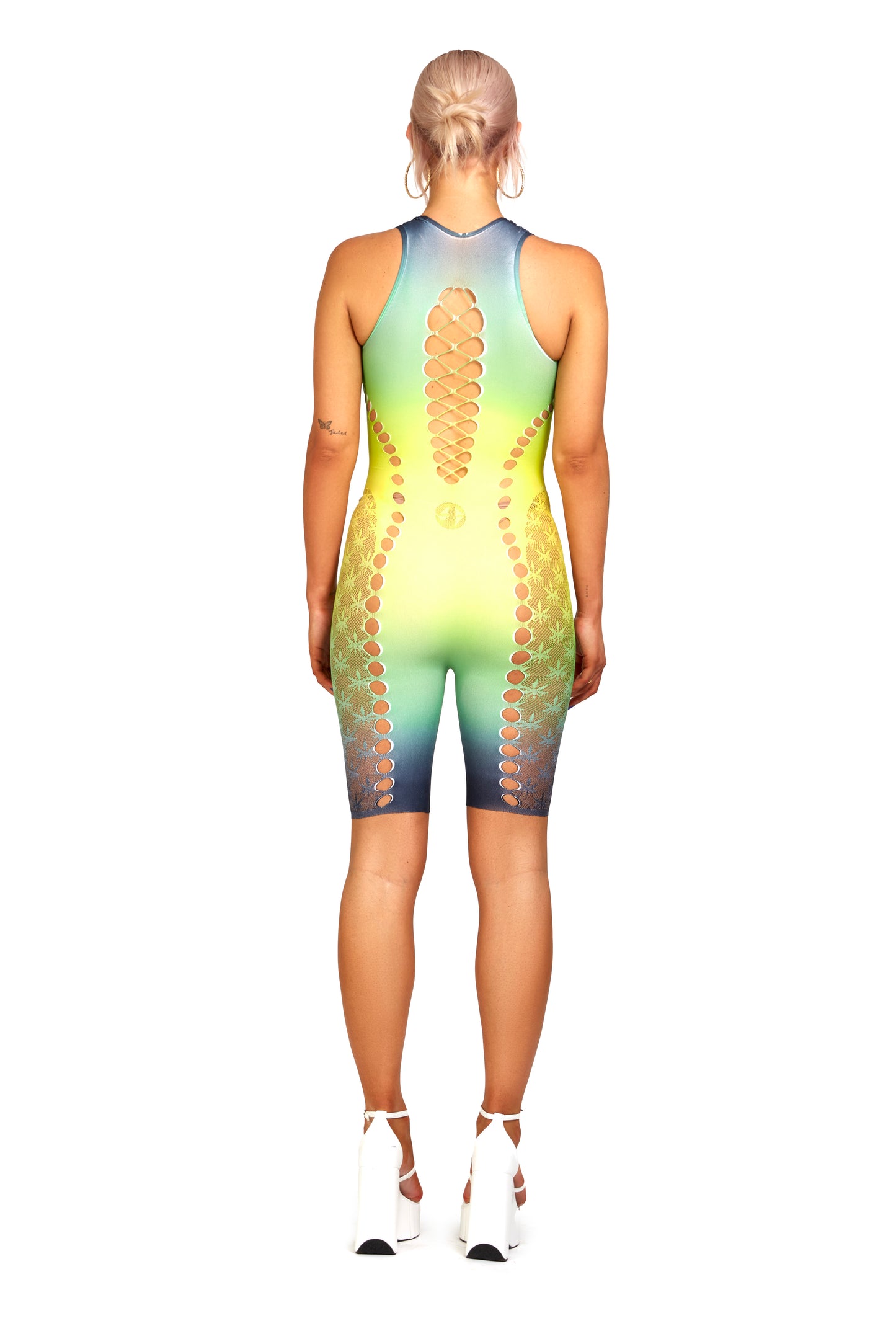 SG X SELFRIDGES- Seamless Printed Unitard with Body-Shaping Cut Outs